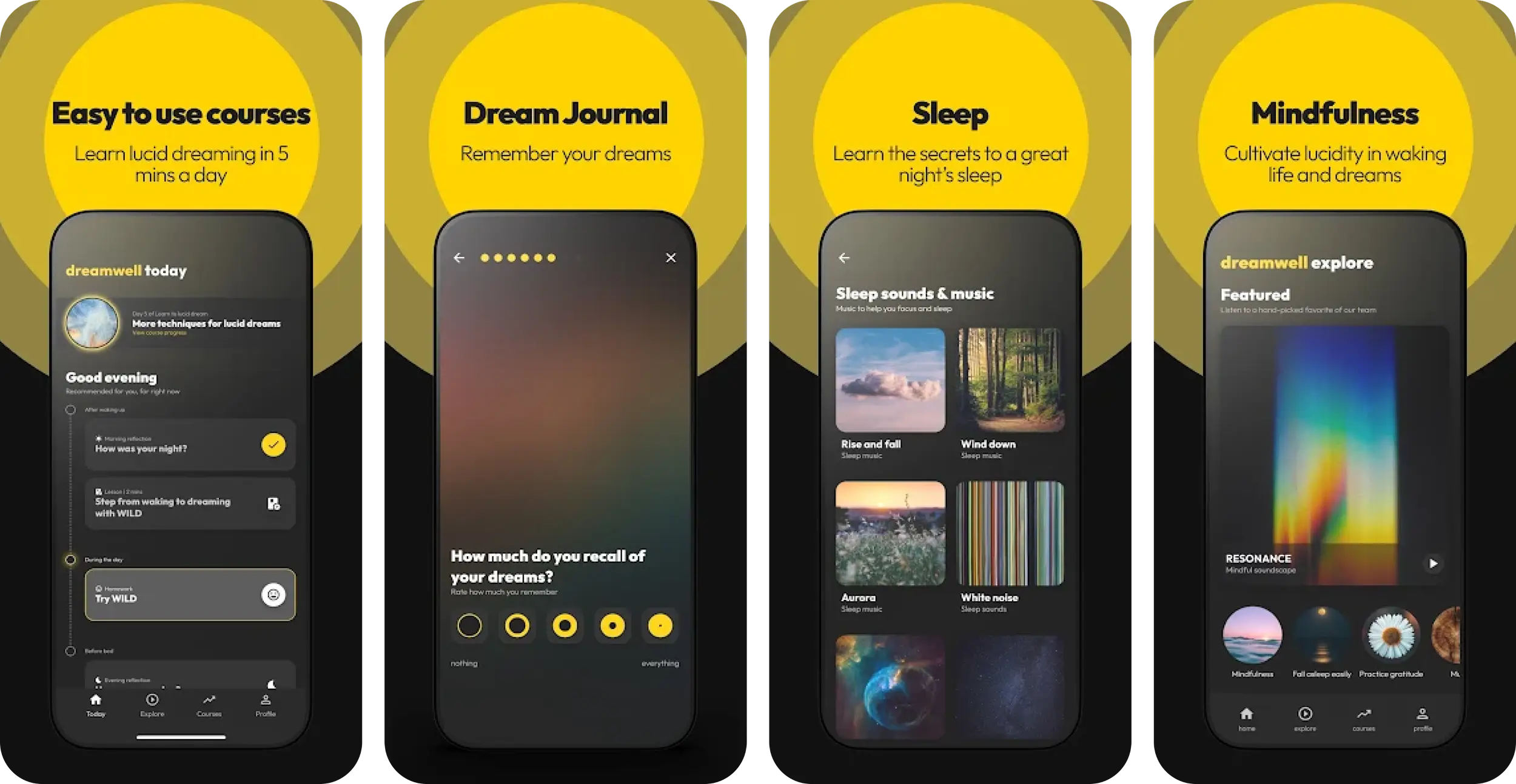 DreamWell Screenshots Mobile